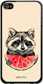 Чохол на iPhone 4 Єнотик з кавуном "4605t-15-2448"