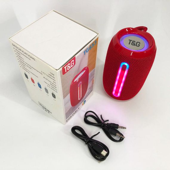 Портативна Bluetooth-колонка TG653 USB з ремінцем. AR-762 Колір: червоний | Зображення 8