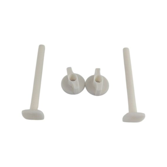 Крепление для крышки унитаза пластиковое (2 болта, 2 направляющие, 2 гайки) | Зображення 3