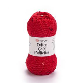 Yarnart COTTON GOLD PAILLETTES № 7115 червоний Котон Голд Пайетка Пряжа бавовна з паєткою, нитки для в'язання