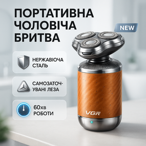 Электрическая бритва для ухода за бородой VGR V-391, Портативная профессиональная бритва ID-77