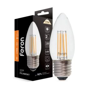 Лампа LED 4W 2700K E27 С37 Filament Feron