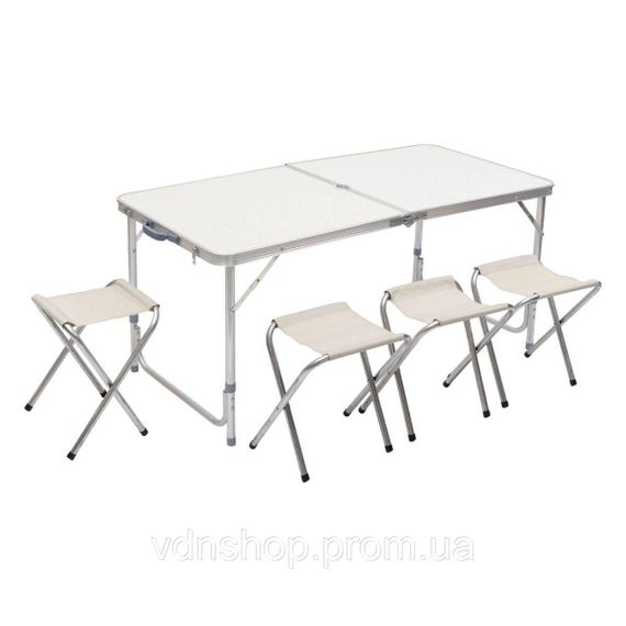 Стіл і 4 стільці для пікніка набір туристичних алюмінієвих складних алюмінієвих меблів для кемпінгу 8812-4