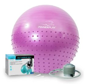 М'яч для фітнесу (фітбол) напівмасажний PowerPlay 4003 Ø75 cm Gymball Бузковий + помпа (PP_4003_75cm_Light-purple)