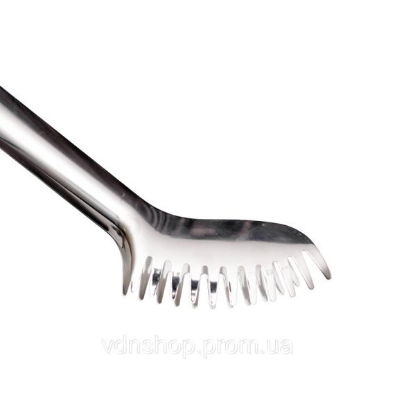 Щипці кухонні металеві 23×4 (см) кулінарні щипці для м'яса, риби, гриля кухарські щипці Сріблястий HP-8-65 | Зображення 1