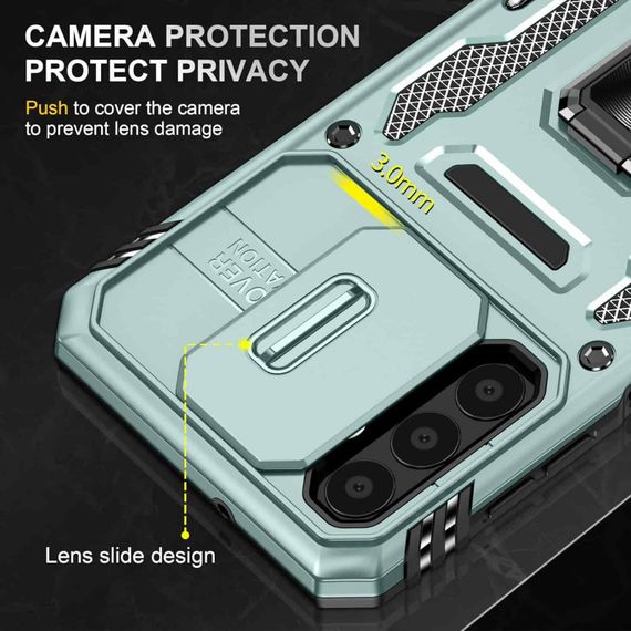 Ударопрочный чехол Camshield Army Ring для Samsung Galaxy A23 4G Зеленый / Light Green | Зображення 5
