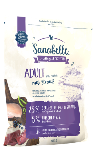Sanabelle Adult Сухий корм для дорослих кішок з страусом 400 г