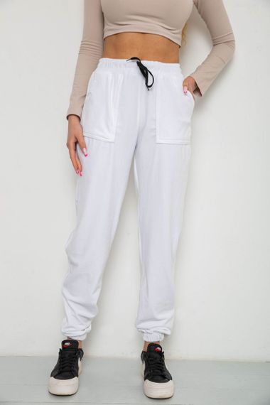 Штаны женские велюровые, цвет белый, 238R58168