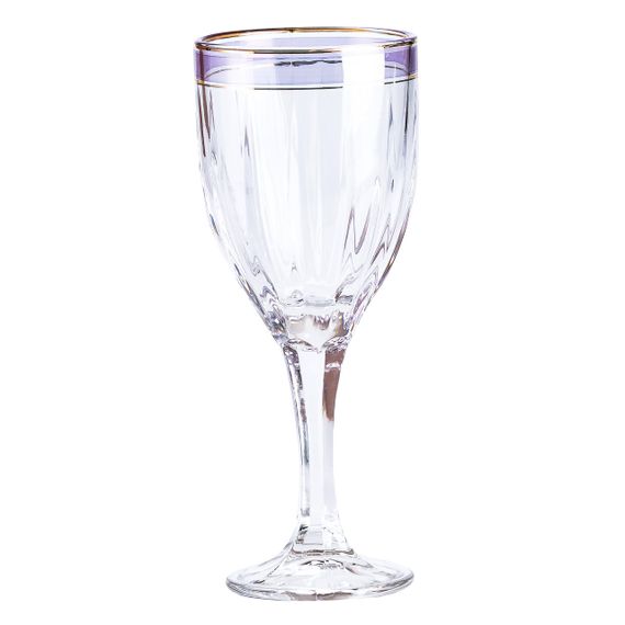 Набір келихів для шампанського 6 шт по 250 мл із золотою облямівкою HP549 | Зображення 1