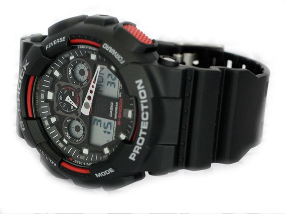 Годинники чоловічі удароміцні оригінальні наручні Японія Casio G-Shock GA-100-1A4ER з полімерним ремінцем | Зображення 1