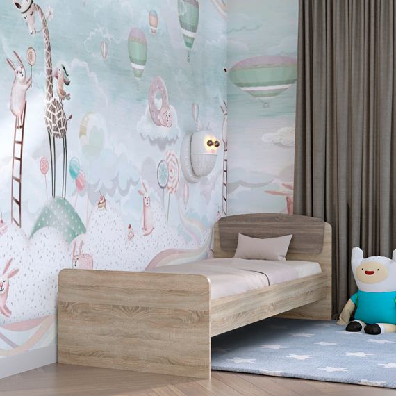 Односпальне ліжко Еверест Асторія-2 80х190 см сонома/трюфель (EVR-2106) | Зображення 1