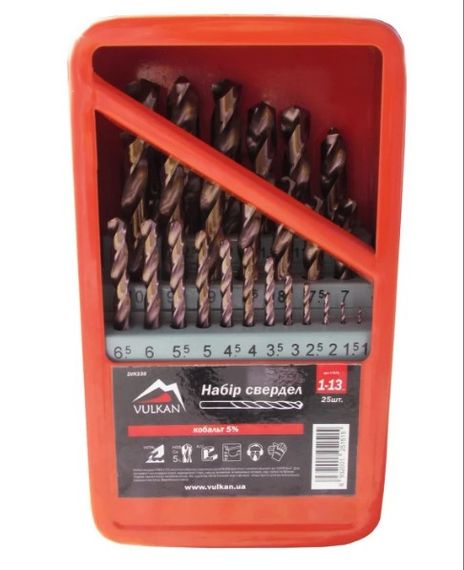 Набір кобальтових свердел по металу VULKAN HSS-CO 25 шт 17676