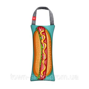 Игрушка для собак WAUDOG Fun с пищалкой, рисунок "ХОТ-ДОГ", M, Ш 9 см, Дл 21 см