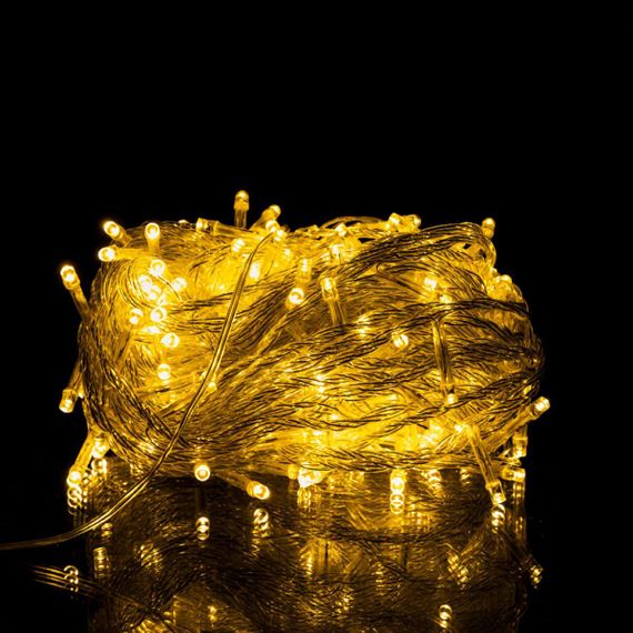 Новорічна гірлянда кімнатна нитка 18 м 180 LED кімнатна гірлянда білий провід Жовте світло W180LED18MWY | Зображення 1