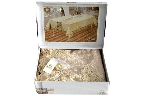 Скатертина Ayova 160x350 Oyku капучіно | Зображення 1
