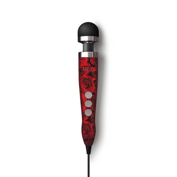 Вібромасажер DOXY Die Cast 3 ROSE PATTERN, дуже потужний, живлення 220В, металевий корпус Sex Aura