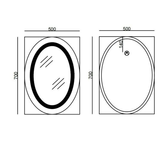 Дзеркало Mixxus PLAIN MV03-50x70 з LED Touch, Anti-fog, димером, регулюванням яскравості (MI6664) | Зображення 1