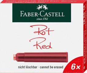 Картриджи Faber-Castell 6шт Интернациональные короткие, красный