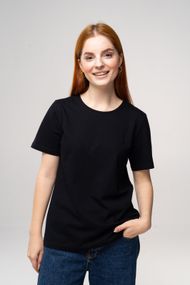 Футболка жіноча однотонна чорна, 2XL