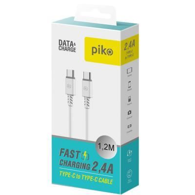 Дата кабель USB-C to USB-C 1.2m CB-TT11 white Piko (1283126504020) | Зображення 1