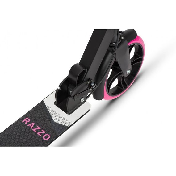 Самокат із ручним тормозом Razzo CITY 200 мм. алюмінієвий HUL1-200 Black/Pink | Зображення 5