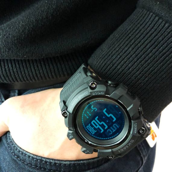 Годинник наручний чоловічий SKMEI 1356BK BLACK, фірмовий спортивний годинник. Колір: чорний | Зображення 6