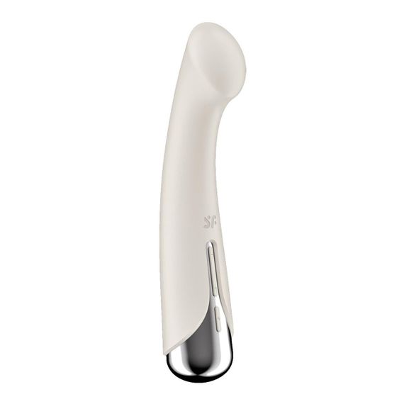Вибратор с ротацией Satisfyer Spinning G-Spot 1 Beige, плоская площадка для стимуляции точки G sexstyle | Зображення 4