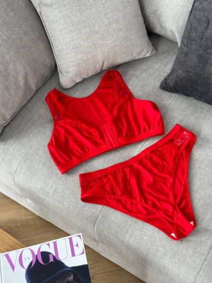 Елегантний червоний комплект білизни для дівчат Plus Size | Зображення 5