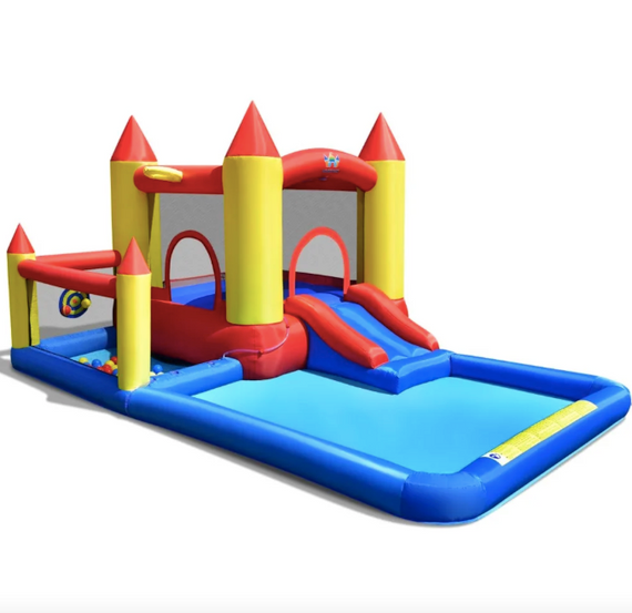 Надувний водний центр Costway Happyland з гіркою 400см з вентилятором