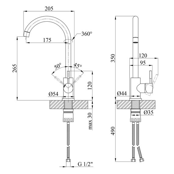 Змішувач для кухні Kroner KRM Edelstahl Klassisch - SCH035 (CV023003) | Зображення 1