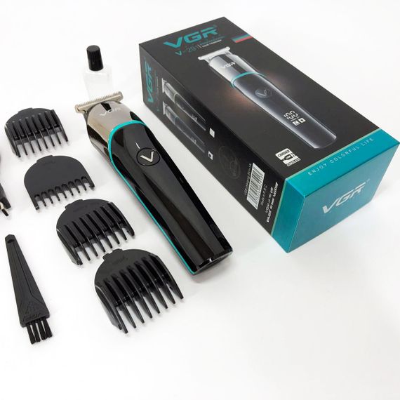 Электромашинка для волос VGR V-291, Домашние машинки для стрижки, Профессиональный триммер KY-932 с насадками | Зображення 7