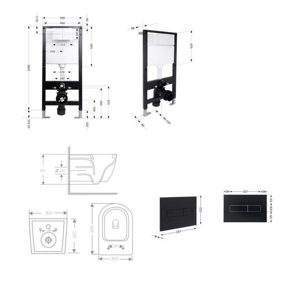Готовое решение Qtap для ванной комнаты: подвесной унитаз Jay Ultra Quiet 485x360x320 + комплект инсталляции Standard (линейная | Зображення 1