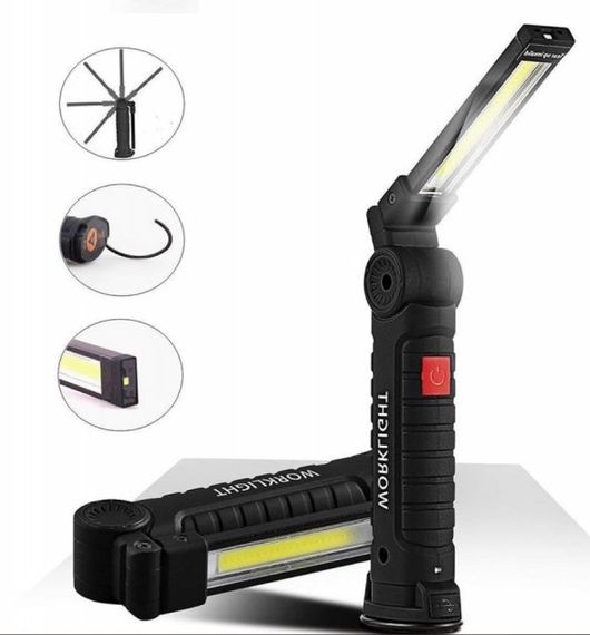 Аккумуляторный фонарь лампа светильник WORKLIGHT W-52 складной (от USB/с МАГНИТОМ/с КРЮЧКОМ) | Зображення 2