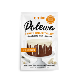 Глазурь для десертов белый шоколад Emix, 100 г, Польша, поливка для тортов