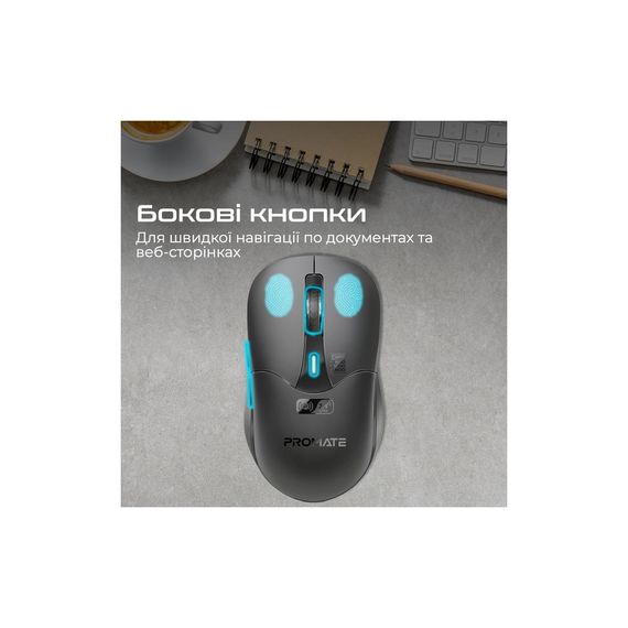 Мишка Promate Samo Wireless/Bluetooth Black (samo.black) | Зображення 4