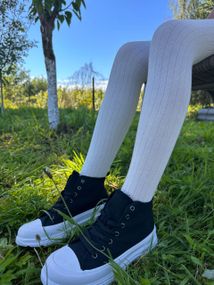 Детские колготки  цветные однотонные (рубчик) ТМ Twinsocks р. от 74 до 146 Молочный, 116-122 / 6-7 лет