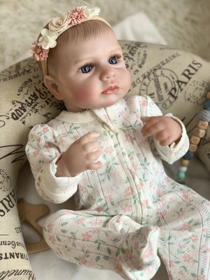 Колекційна Силіконова Лялька Реборн Анатомічна Новонароджена Дівчинка Немовля Луна (Вінілова Лялька) Reborn 50 см