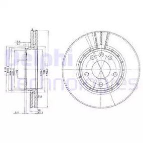 Диск тормозной NISSAN PRIMASTAR, OPEL VIVARO, DELPHI (BG3768)