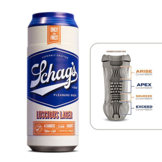 Мастурбатор – банка пива Blush Schag's Luscious Lager Masturbator Frosted, самозмащуваний, вакуум Sex Aura | Зображення 1