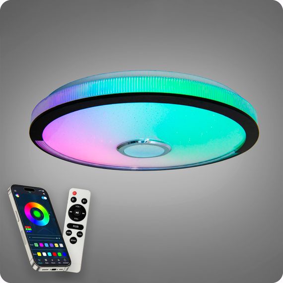 Люстра світлодіодна 517 Dlight RGB з пультом і  колонкою 80Вт Білий (02162) | Зображення 4