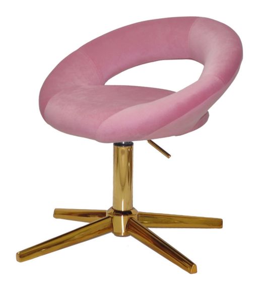 Стілець Holy GD-Modern Base шкірзам білий на золотій хрестовині на стопах Оксамит фрез В-1025