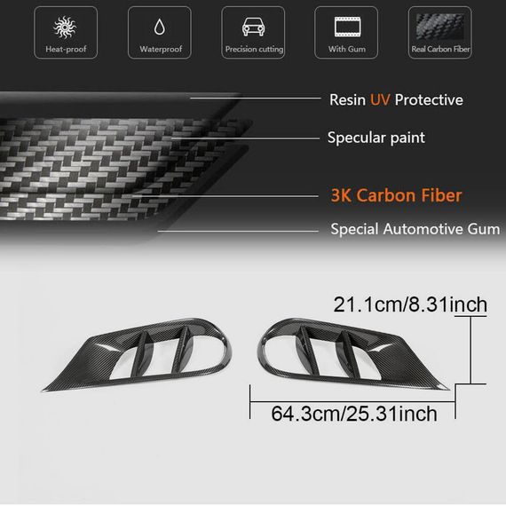 Вставки в передній бампер (для AMG-Line 2013-2016, Карбон) для Mercedes E-сlass W212 рр | Зображення 3