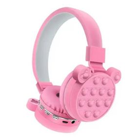 Бездротові Bluetooth навушники антистрес Pop It LED CXT-806G Рожеві