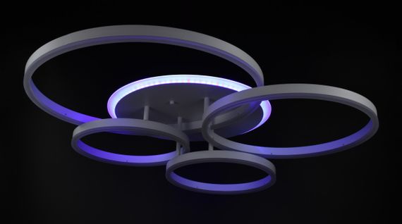 Люстра світлодіодна стельова LED світильник для квартири на стелю лед з пультом 26110 Білий 12х69х79 см. | Зображення 7