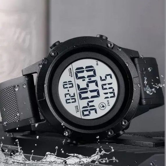 Годинник наручний чоловічий SKMEI 1508BKWT BLACK, годинник наручний електронний тактичний. Колір: чорний | Зображення 1