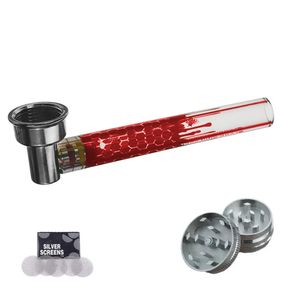 Кальян Трубка Стеклянная С Гриндером «D&K Red»