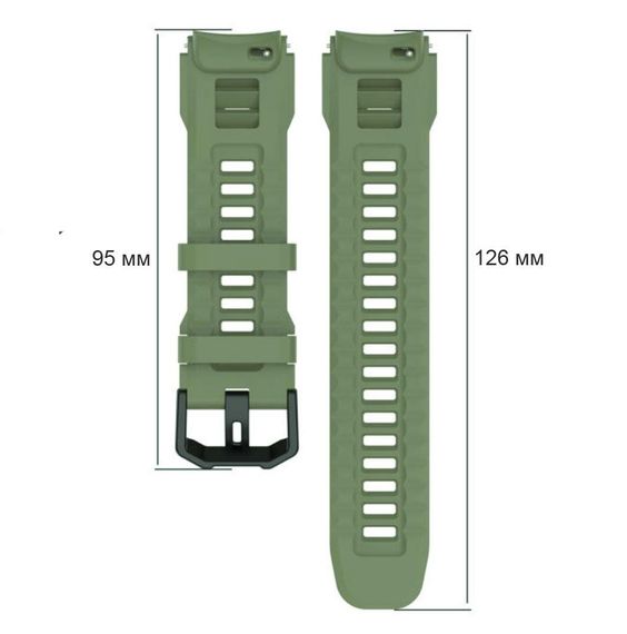 Силіконовий ремінець Primolux для смарт-годинника Amazfit T-Rex 3 Pro 48mm - Army Green | Зображення 5
