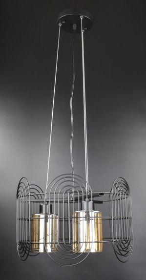 Люстра підвісна LOFT на 3 лампочки 26694 Чорний 35-120х40х40 см.