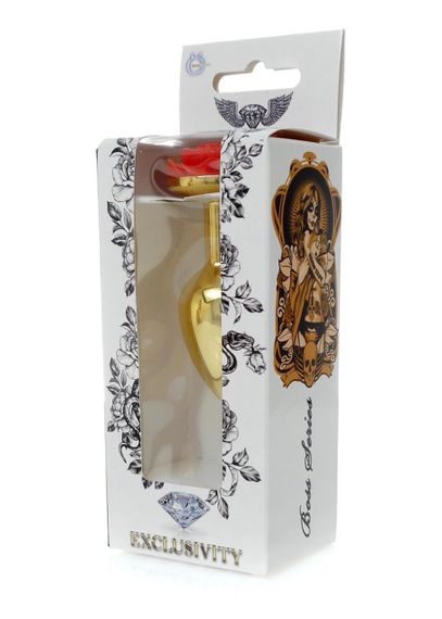Анальна металева пробка Plug-Jewellery Gold PLUG ROSE- Red Sex Aura | Зображення 4