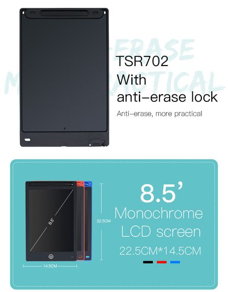Графический планшет доска Primo TCR070 8.5" для рисования и заметок - Black | Зображення 3